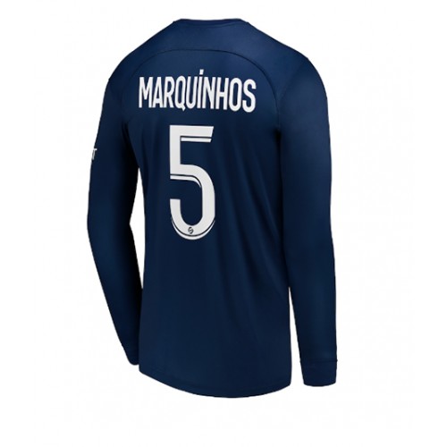 Fotbalové Dres Paris Saint-Germain Marquinhos #5 Domácí 2022-23 Dlouhý Rukáv